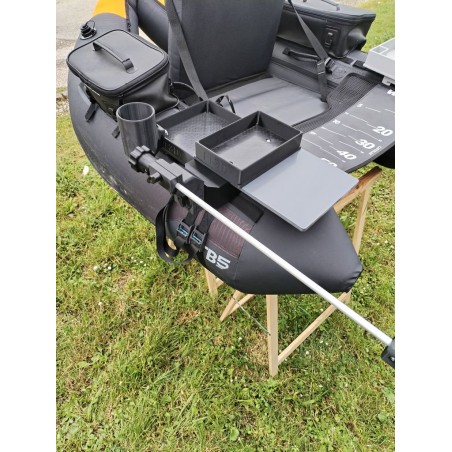 FLTB5 XXL Support écho sondeur + support canette (et autres float tubes avec boudins de 350mm +/-30mm)