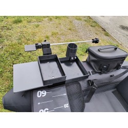 FLTB5 XXL Support écho sondeur + support canette (et autres float tubes avec boudins de 350mm +/-30mm)