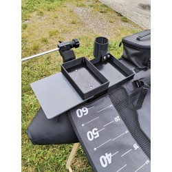 FLTB5 XXL Support écho sondeur + support canette (et autres float tubes avec boudins de 350mm +/-30mm)